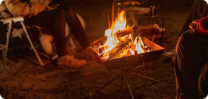 焚き火と秋の味覚を楽しむ